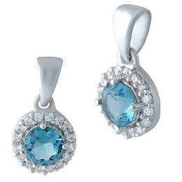 Silver pendant with a 0.595-carat London Blue topaz