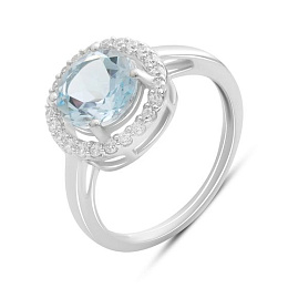 Sterling silver ring with topaz 2.737ct