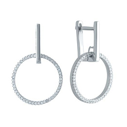 Silver Earrings with Fianites
