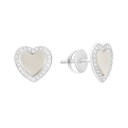 Silver earrings with mother-of-pearl