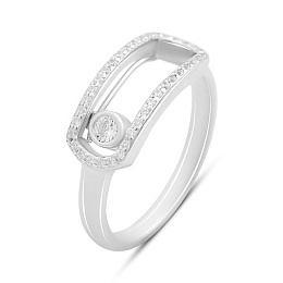 Silver ring with cubic zirconia