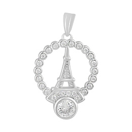 Silver pendant with phianites