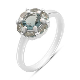 Срібна каблучка з топазом Лондон Блю 0.908ct