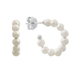 Silver earrings with pearls 4.75ct