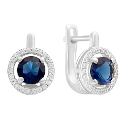 Серебряные серьги с сапфиром nano 1.747ct