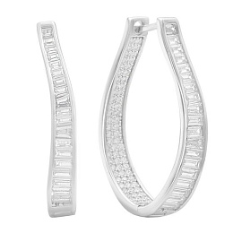 Silver Earrings with Fianites