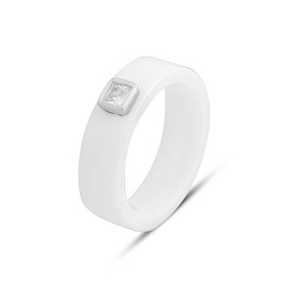 Silver ring with ceramics