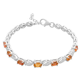 Silver bracelet with gold quartz 3.46ct