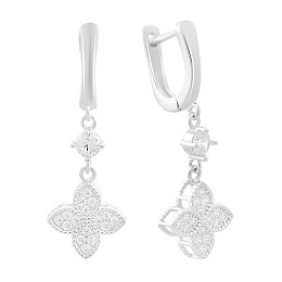 Silver earrings with cubic zirconia