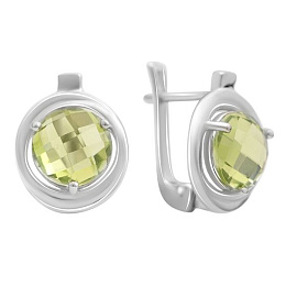Silver earrings with chrysolite 4.575ct