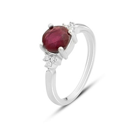 Silver ring with ruby 2.207ct