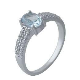 Серебряное кольцо с топазом 1.31ct
