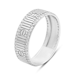 Silver ring with cubic zirconia