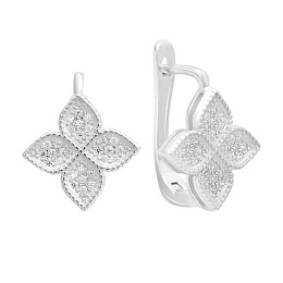 Silver Earrings with Fianites