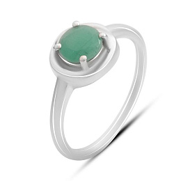 Срібна каблучка зі смарагдом 0.74ct