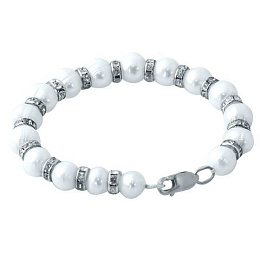 Срібний браслет з перлами