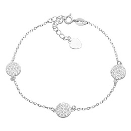 Silver bracelet with phianites