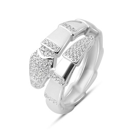 Срібна каблучка з фіанітами