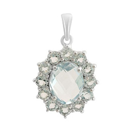 Серебряная подвеска с топазом 4.447ct
