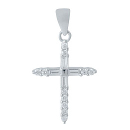 Серебряный крестик с фианитами