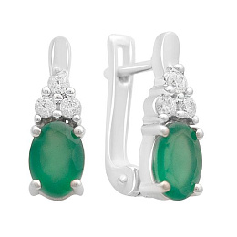 Срібні сережки з агатом 1,827 карата