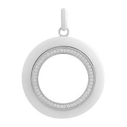 Silver pendant with ceramics