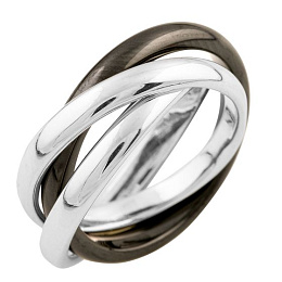 Silver ring with ceramics