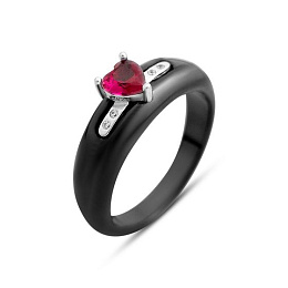 Silver ring with ceramics
