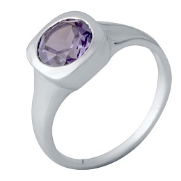 Silver ring with a 2.462-carat alexandrite