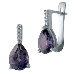 Срібні сережки з олександритом 4.228ct