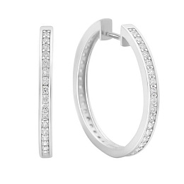 Золотые серьги с фианитами 0.8ct