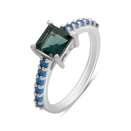 Срібна каблучка з топазом Лондон Блю 1.39ct, топазом