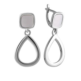 Silver earrings with mother-of-pearl