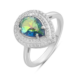 Silver ring with a 1.901-carat mystic topaz