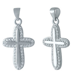 Silver cross with phianites