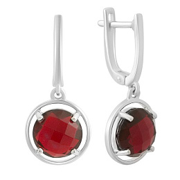Silver Earrings with Nano Garnet 6.852ct