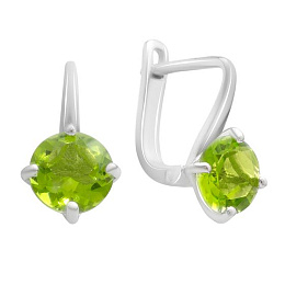 Silver earrings with chrysolite
