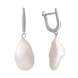 Silver earrings with baroque pearls