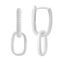 Silver earrings with Phianites