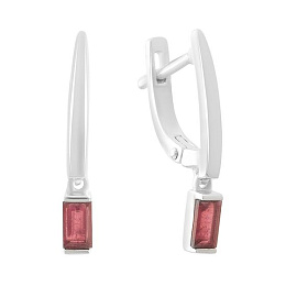 Серебряные серьги с рубином 0.84ct