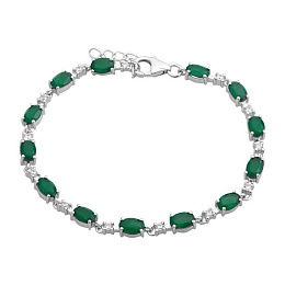 Silver bracelet with agate (6.142 carats)