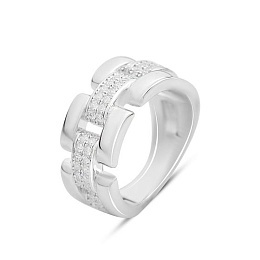 Silver Ring with Fianites