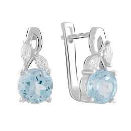 Серебряные серьги с топазом 3.717ct