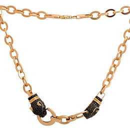 Gold Necklace with 1.4ct Rhinestones