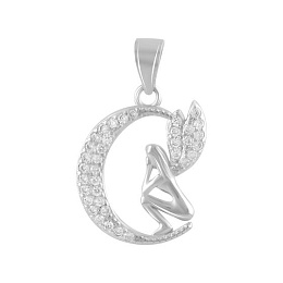 Silver pendant with phianites