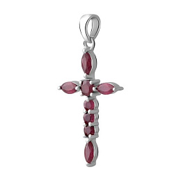 Silver cross with ruby 2.515ct