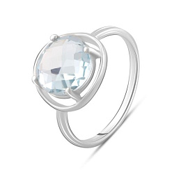 Silver ring with a 4.133-carat topaz