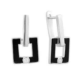 Silver Earrings with Enamel