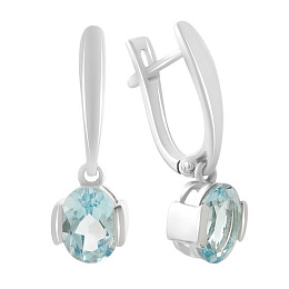 Silver Earrings with a 2.93-carat Topaz