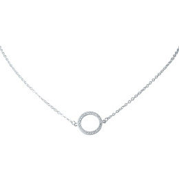 Silver necklace with phianites